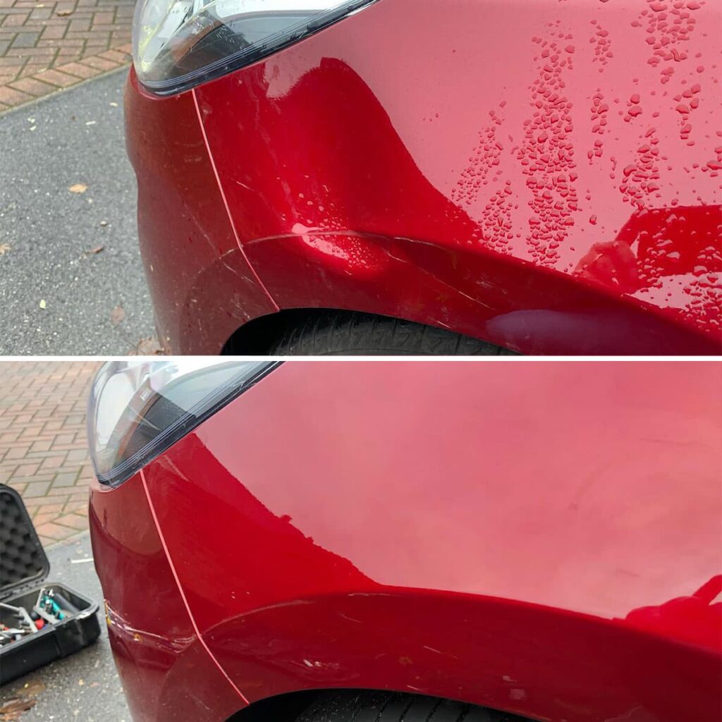 mobile dent repair before and after photo